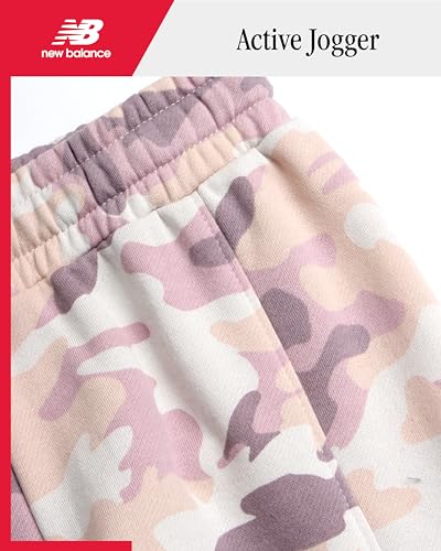 Image of New Balance Girls Sweatpants, Fleece Joggers, Drawstring Waist & Pockets