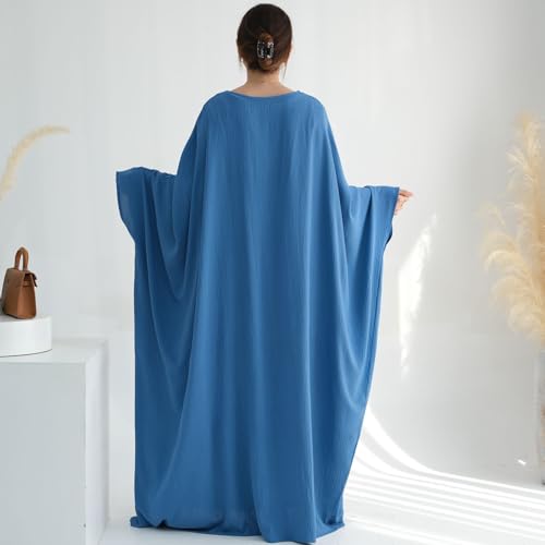 women muslim abaya dress 1piece bat sleeve islamic maxi robe fashion jilbab for women eid kaftan muslim robe