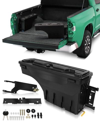 SCITOO Truck Bed Tool Box for Ford F-150 2015-2022 Right Passenger Side,Multi-Compartment Dividers Organized Storage,Heavy Duty & No-Drill Installation