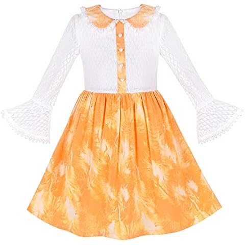 Sunny Fashion Yellow Lace Dress for Girls Cover