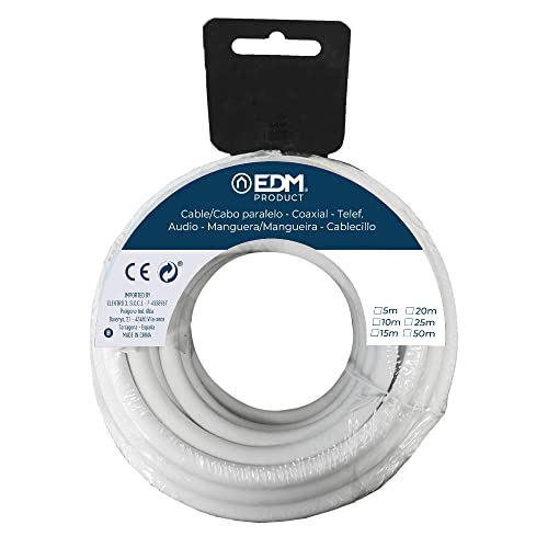 Reel Parallel Cable 2x1mm White 10m (Audio)