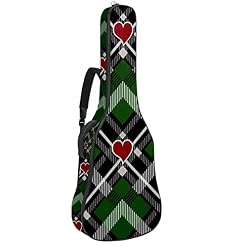 Housse de transport rembourrée en tissu Oxford imperméable avec bandoulière réglable Motif écossais avec cœurs - Les Beatles, Paul McCartney, John Lennon, RIngo Starr, George Harrison
