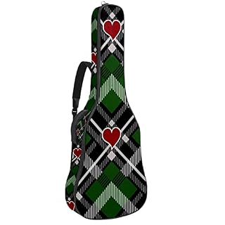 Housse de transport rembourrée en tissu Oxford imperméable avec bandoulière réglable Motif écossais avec cœurs - Les Beatles, Paul McCartney, John Lennon, RIngo Starr, George Harrison