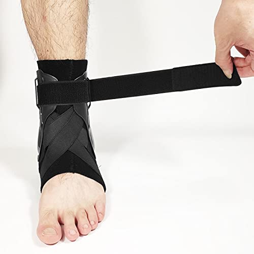 Soporte de Tobillo Material de Nylon Elástico Transpirable Ajustable 3 Tamaño Se Adapta a Todos los Usos para Deportes 20211210 (Color : B)