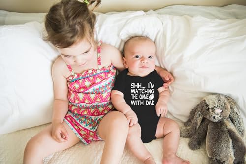 AW Fashions Shh... I'm Watching The Game With Dad Baby Bodysuit Funny Infant Clothes Romper Boy Clothes4