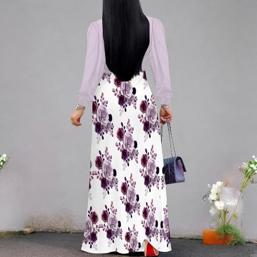 Image of PinkPatty Women's Long Sleeve Maxi Dress Plus Size Trendy Wedding Guest Wrap Dress with Pockets&Belt
