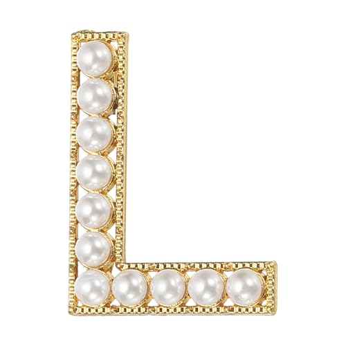 Image of PATIKIL Letter Brooch Pins, Pearl Initial Alphabet Letter Lapel Badges Pin for Women Men Girl Wife Suits