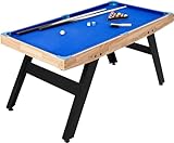 GAOMON 4 Ft Pool Table,Portable Billiards Table Mini Pool Table Pool Game Table with 2 Cue Sticks 16 Balls Triangle Chalk for Living Room, Play Room