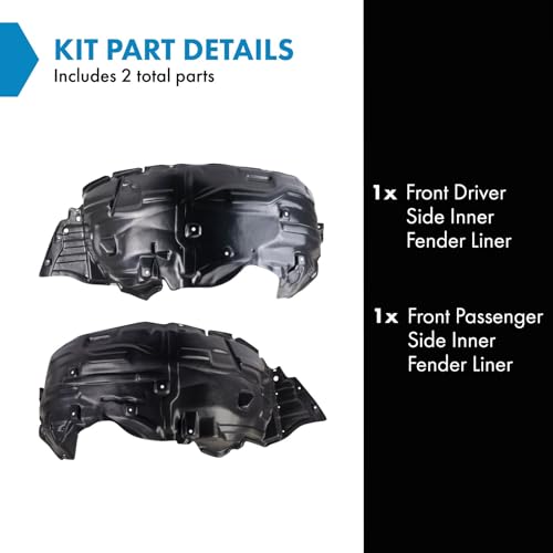 Image of TRQ Front Driver and Passenger Side Inner Fender Liner Set Compatible with 2011-2013 INFINITI QX56 2014-2023 QX80
