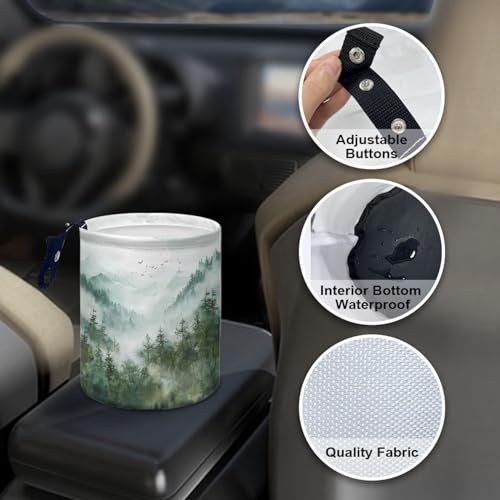 Image of Cute Car Trash Bin Mountian Car Trash Can Bags Collapsible Accessories Trash Can of Cars, Family Gatherings, Camping Garbage Bin Decoration Portable Car Rubbish Bin