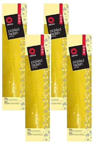 Obento Pickled Radish Whole (Eingelegter ganzer Rettich), 500 g (Packung mit 4)
