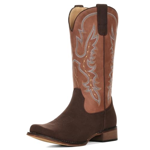 Find the Best Square Toe Boots for Your Style 12 IUV Cowboy Boots for Women Square Toe Mid Calf Cowgirl Boots Embroidered Chunky Heel Western Boots for Country Concert Music Festival