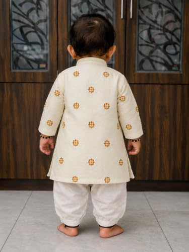 Image of Gauri Laxmi Enterprise GLE Rayon Blend Embroidered Kurta for Boys (3-4 Years) | Only Kurta | No Pyjama