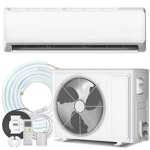 18000 BTU Mini Split AC/Heating System, 19 SEER2 230V Ductless Inverter Wall-Mounted Split AC Unit with Pre-Charged Cond - Detailed View