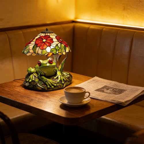 Lampe grenouille et fleur en résine, le cadeau déco amusant