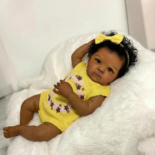 Muñeca Reborn Negra de Cuerpo Completo 18 Pulgadas miniatura 5