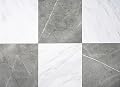 FloorPops 12-in by 12-in Grey & White Marble Bonneville Peel & Stick Floor Tiles