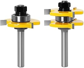 Bestgle 2 Pieces Lug & Groove Bits 8mm Lug & Slot Bits Wood Milling Tool Cutting Engraving Machine