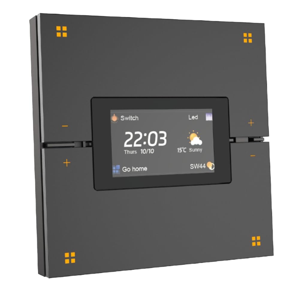 Tuya Home - Interruptor de Pared con Botón Pulsador y Sensor de Cuerpo Humano con Radar de 3,5 Pulgadas, Interruptor Inteligente Zigbee, Botón Pulsador Inteligente