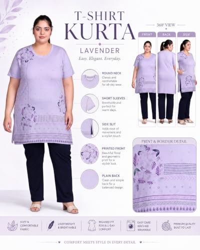 Image of In Love Women's Plus Size Printed Cotton Long-Line T-Shirt with Pocket | Cotton fabric - soft longline T-shirt with easy plus-size fit