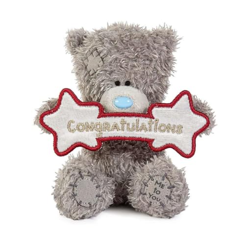 Me To You Tatty Teddy Plush 10cm-High Congratulations Bear - Official Collection Grey