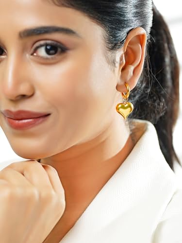 Image of 18K Gold Plated Statement Hoop Earrings for Women | Trendy Hoops Earrings | Waterproof and Anti Tarnish Jewellery | Rakhi Gift for Sister | Gifts for Women | 1 Year Warranty*