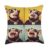 Retro Primate Portrait Funny Slow Loris Lovers Throw Pillow