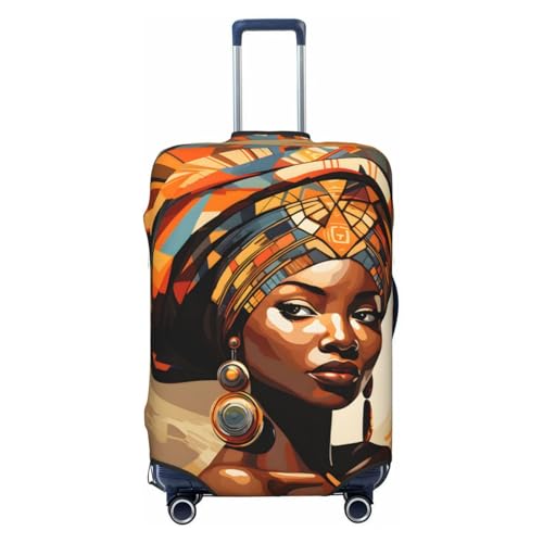 African Girls Luggage Cover Washable Elastic Suitcase Cover Anti-Scratch Travel Luggage Protector Covers for Kids Adult L fits 25-28 inch Suitcase