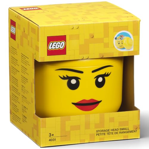 LEGO Storage Head (SMALL) - BOY - Polypropylene Storage Box with Lid for Kids' Toy Storage Stackable Organizer and Fun Storage Solution Toy box yellow - image 3