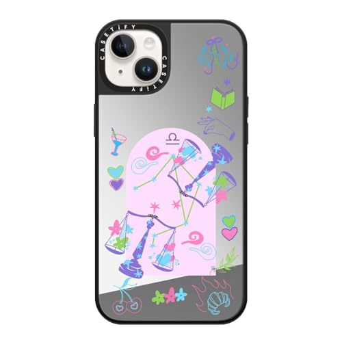 Coque miroir iPhone 14 Plus CASETiFY Balance argent et noir compatible MagSafe