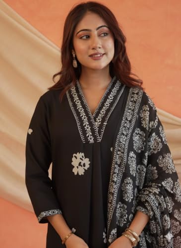 Image of Women's Mulmul Cotton Kurti with Pant and Dupatta