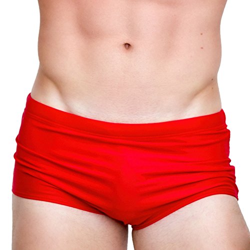 Taddlee Men's Swimwear Sexy Swim Briefs Bikini Board Surf Shorts Boxer Swimsuits (M,Red)