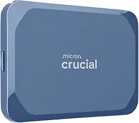 Crucial SSD portátil X10 de 1 TB, até 2.100 MB/s, USB 3.2 USB-C, unidade de estado sólido externa, compatível com Windows, Mac e Android, armazenamento durável para jogos, fotos e arquivos, azul