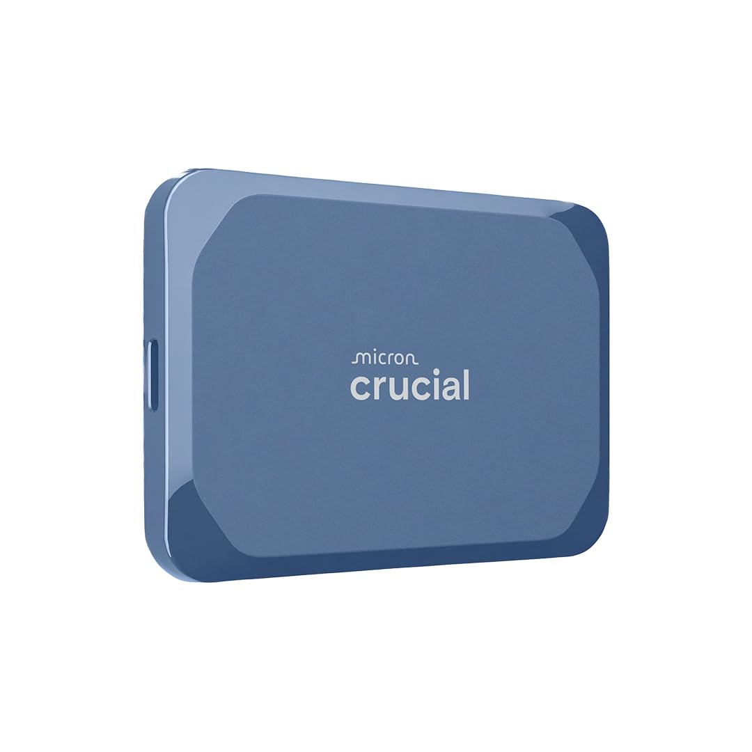 Crucial X10 1TB External Portable SSD Drive - Up to 2100MB/s, USB-C 3.2 Gen2, IP65 Dust and Water Resistant, External Solid State Drive, Matte Blue - CT1000X10SSD9-02