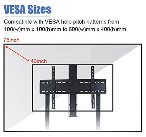 Soporte universal de piso para TV de 50 a 75 pulgadas con ruedas miniatura 3
