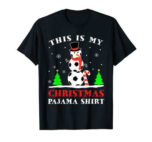 Esta es mi pijama de Navidad camisetas de fútbol Santa niños hombres Camiseta