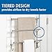 Satin Nickel 3-Tier Towel Bar with 2 Hooks, No Drill No Tool Hanging Bathroom Storage Organizer, Versatile for Bedroom Laundry & Closet