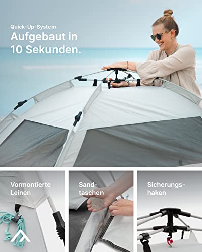 Strandmuschel für Familien qeedo Quick Palm mit UV-Schutz