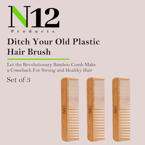 Set de 3 Peines de Bambú Natural Handmade 17.5 cm Anti-Frizz miniatura 6