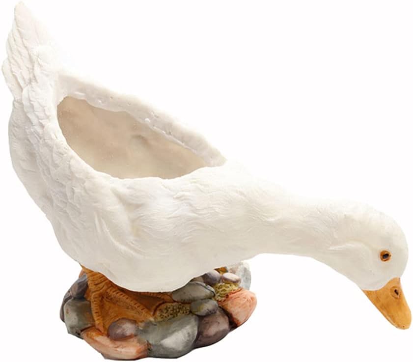 BESPORTBLE Succulent Pots Duck Flower Pot Animal Shaped Cartoon Planter Succulent Planter Garden Decorative Flower Art for Office Desktop White Vintage Decor