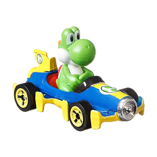 Hot Wheels Mario Kart Yoshi con Mach 8 Racer miniatura 1