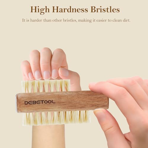 DEBETOOL Wooden Nail Brush Set 2PCS Firm Nail Brush