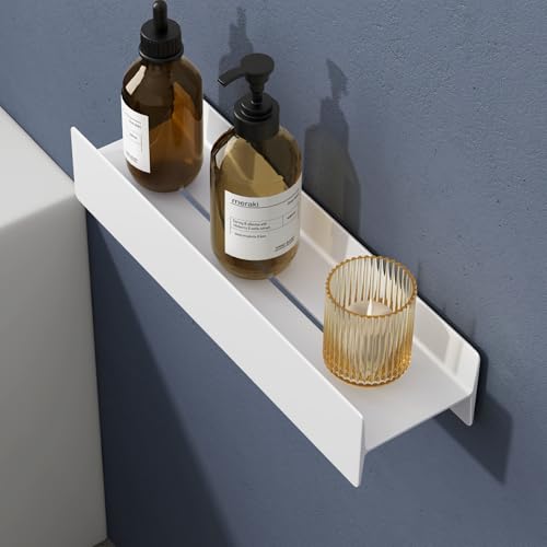 doporro Serviteur de Douche Mural Amovible Douche Blanc Mat en Alliage Al-MG Organisateur de Toilettes 40 cm pour Salle de Bain Cuisine Reglo-03