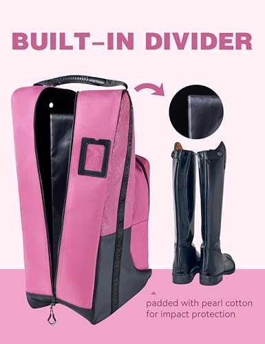 Bolsa para botas ecuestres que soluciona el espacio para casco y fustas 5