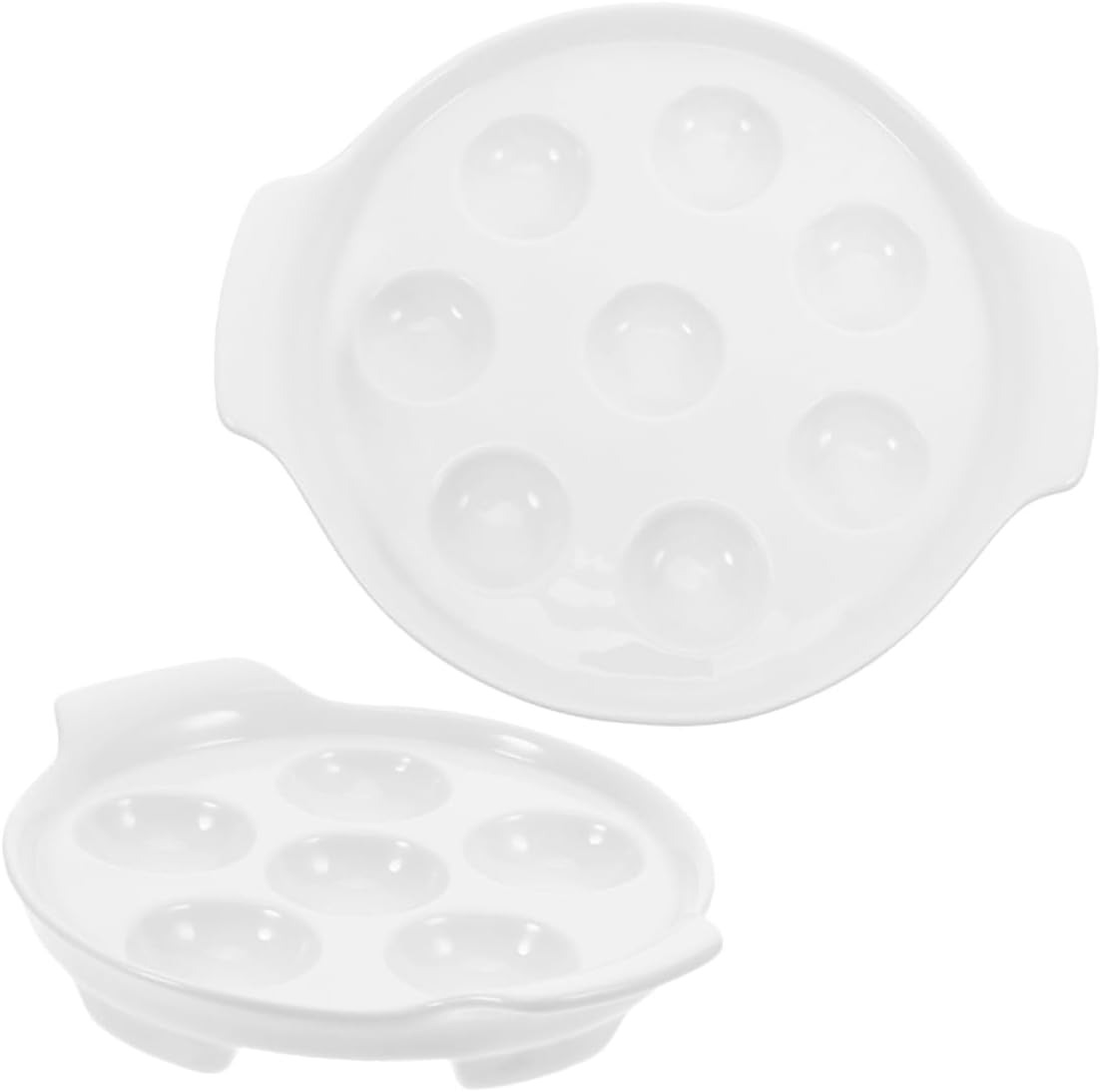 2pcs French Escargot Baking Plate Ceramic Snail Dish Handles for Party Trays Casserole Dishes Lids and Bbq