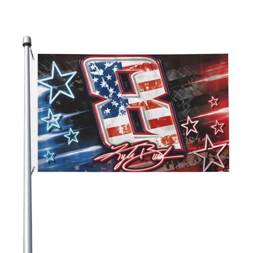 Autographed Racing Flag Kyle Busch #8 3D two-sided printing For Home Garden Outdoor indoor 3 X 5 Ft