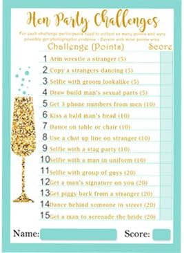 Hen Party Challenges Game, 'Egg Shell Blue' 20 x A5 Sheets - Image 3