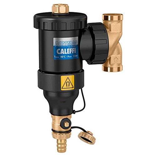CALEFFI serie 545306 Defangatore con magnete 1" corpo in tecnopolimero attacchi F/F orientabile per installazioni orizzontali o verticali. Rubinetto di scarico con portagomma