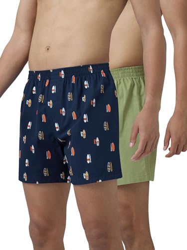 Image of XYXX Men's Remix Regular Fit Cotton Printed Boxer with Dual Pocket & No Marks Waistband (Pack of 2)