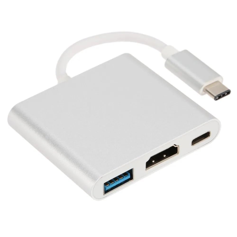 VYAR USB C to HDMI Adapter USB Type C Adapter Multiport AV Converter OTG Cable with 4K HDMI Output USB C Port & USD3.0 Fast Charging Port Compatible for Any HDMI Monitor Like TV, Projector (Silver) (B0D5M32H91) Amazon Price History, Amazon Price Tracker